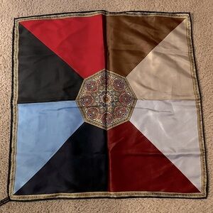 Vintage ASHEAR 100% Silk 16" Multicolor Pocket Square Handkerchief Made in Italy